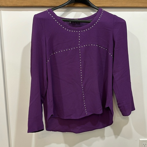 Michael Kors purple tunic blouse with silver stud details - Picture 1 of 5